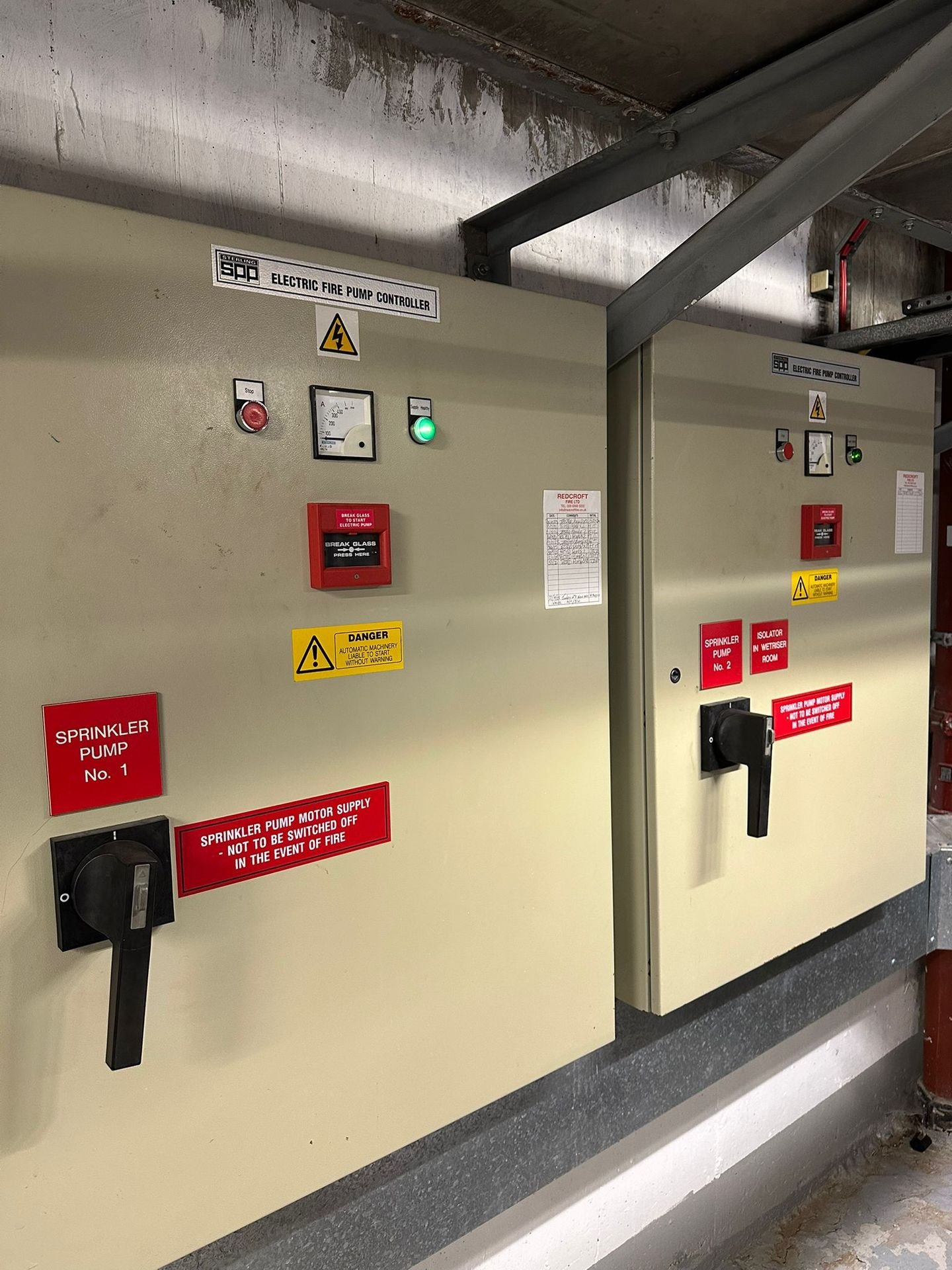 Fire pump controller inspection