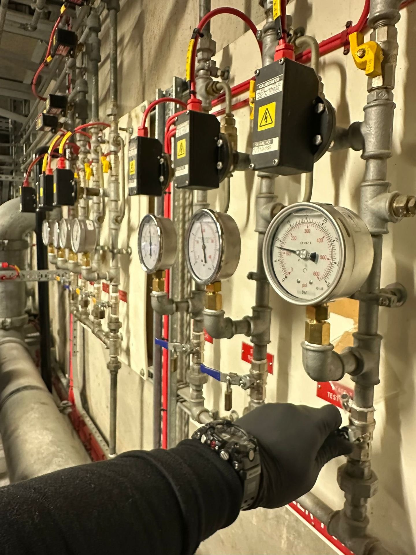 Sprinkler system pressure testing