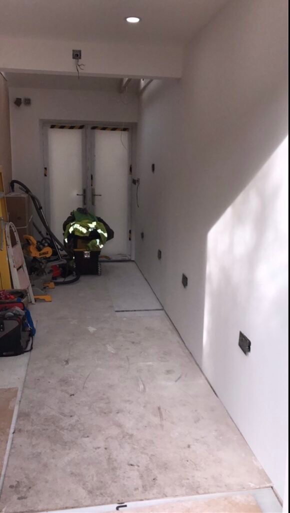Wall white washed and 2nd fixed sockets