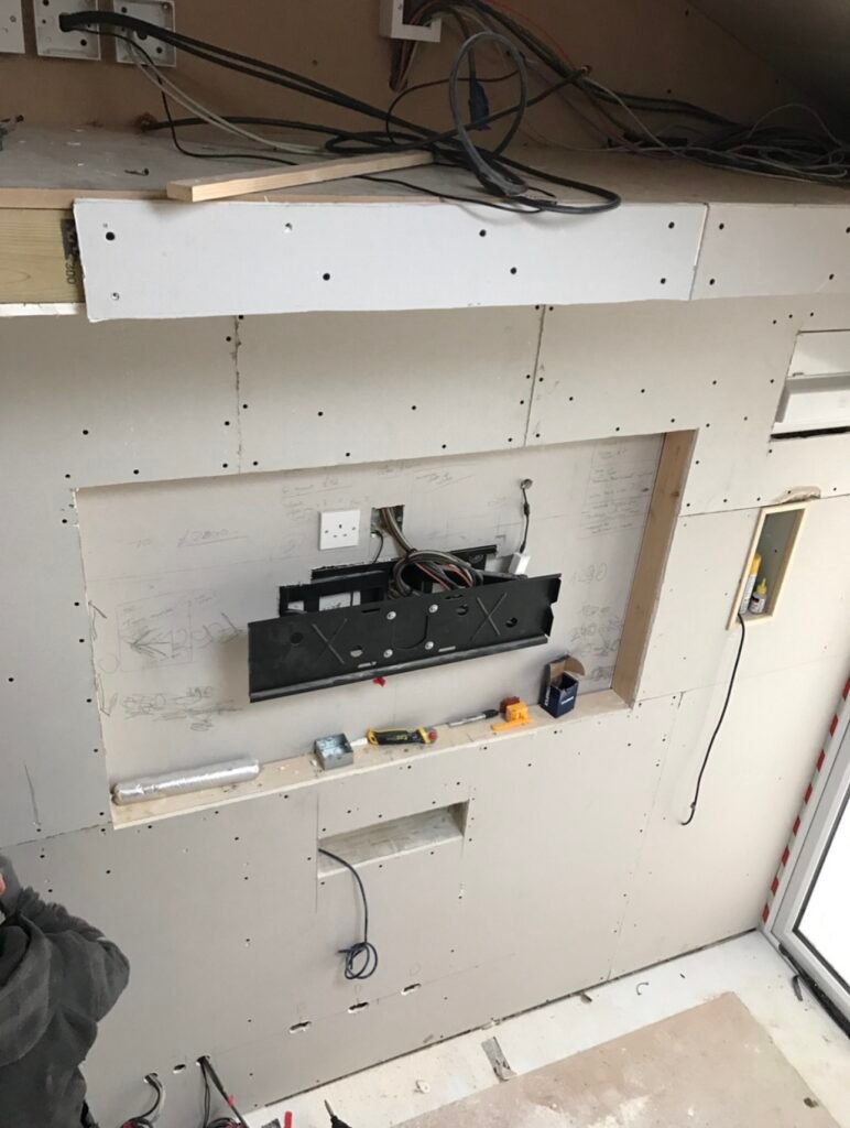 Media wall all boarded