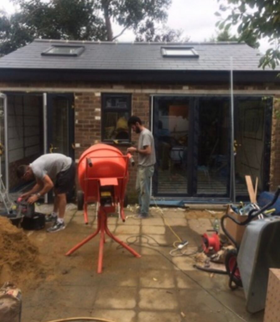 Roof tiles been laid and velux windows installed
