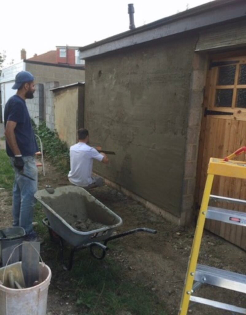 External block wall being rendered