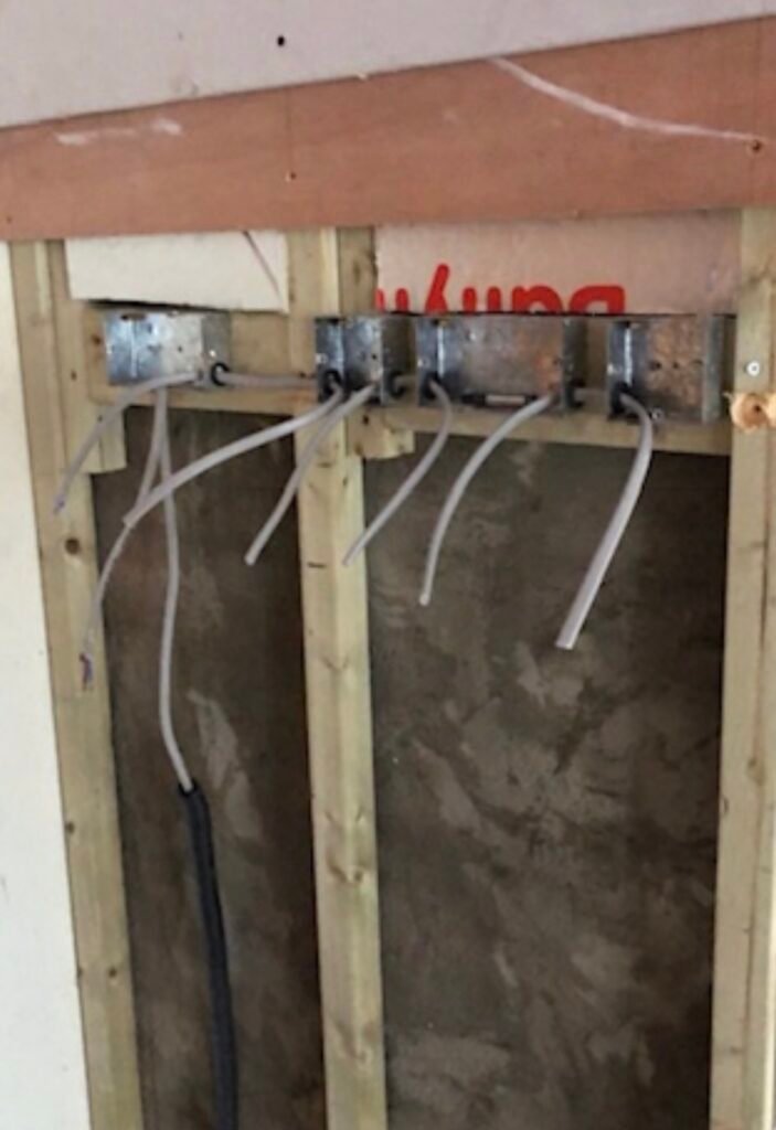 Mounting 1st fix electrics