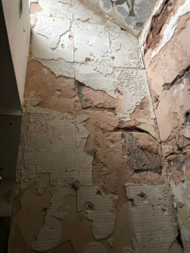 Removal of old wall tiles