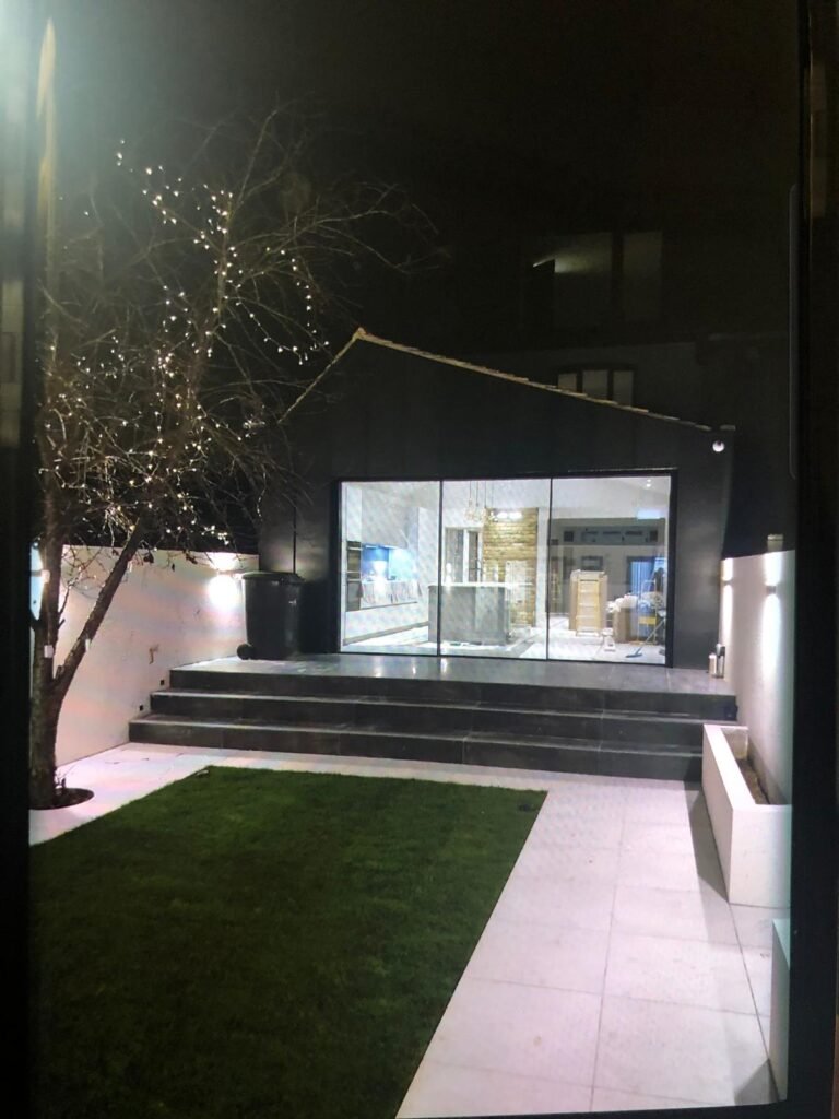 Garden full refurbished and external cladding applied to extension