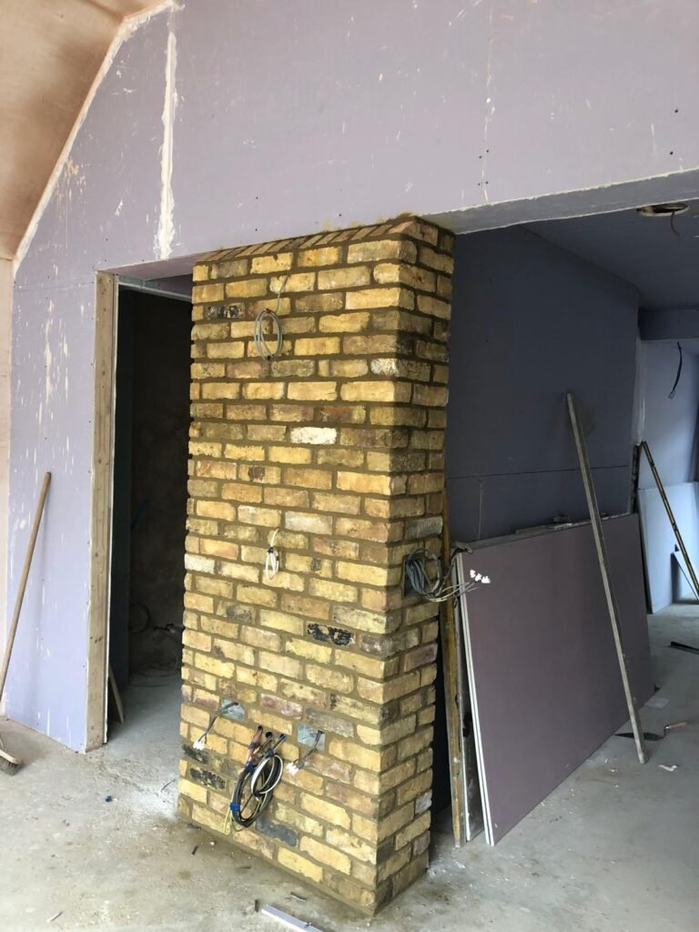 Walls plaster boarded