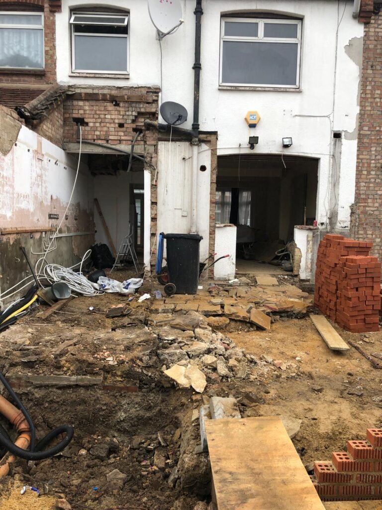 Old L shape extension demolished